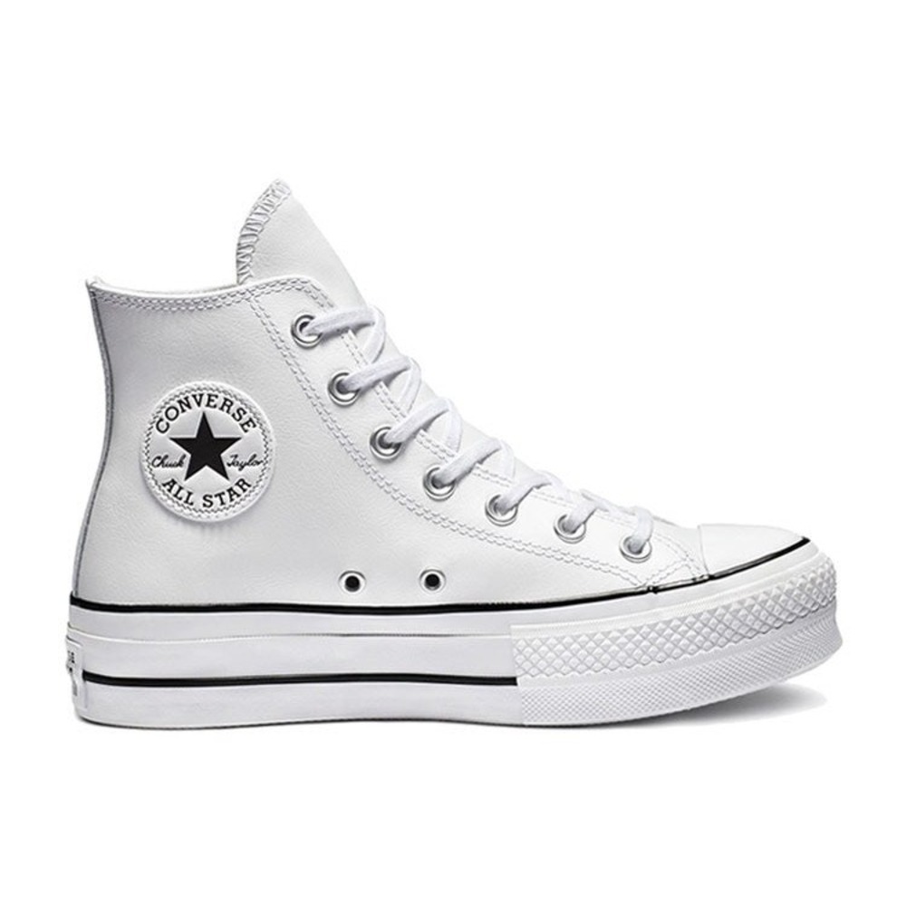 Converse Chuck Taylor All Star Platform High Top White Leather Shoes 561676C 6